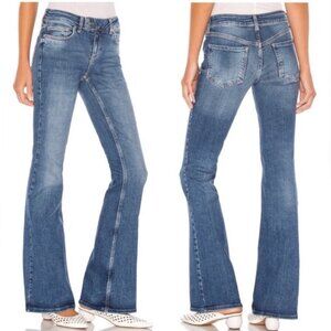 Free People We the Free Heirloom Bootcut Low-Rise Stretchy Denim Jeans 26 Blue